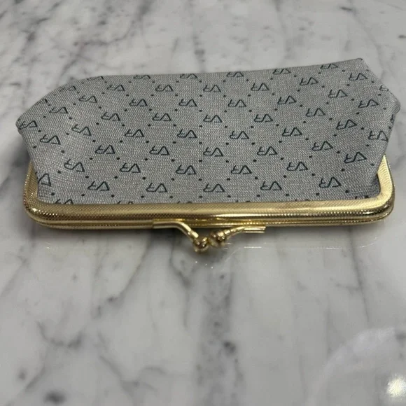 EXCELLENT Vintage 1970s VR Gray Patterned Clutch Coin Purse - Picture 3 of 6